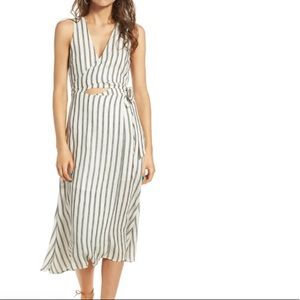 ASTR the Label Aida Striped Linen Dress S